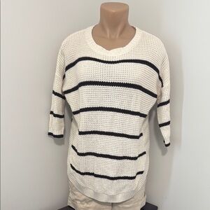 Women's Striped Sweater - White and Black